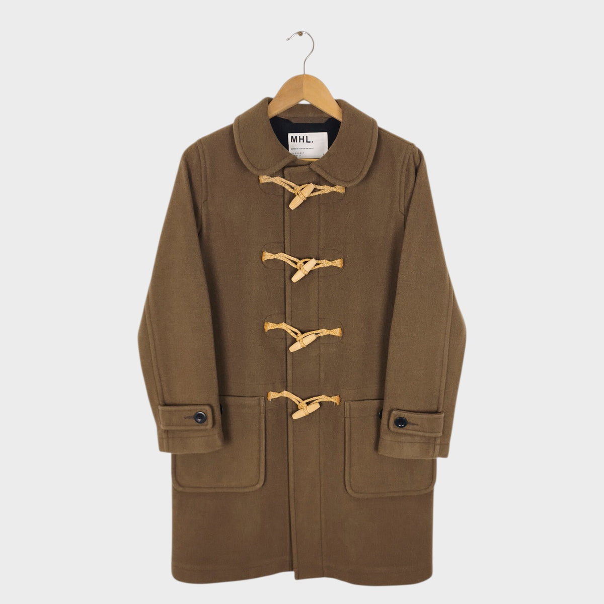 MHL MARGARET HOWELL Women's Brown 100% Wool Duffle Coat