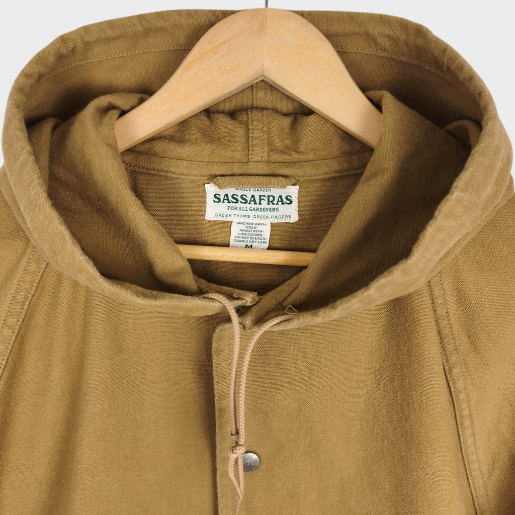 SASSAFRAS Men's Made in Japan Beige Canvas Cotton Bud Breaker Jacket