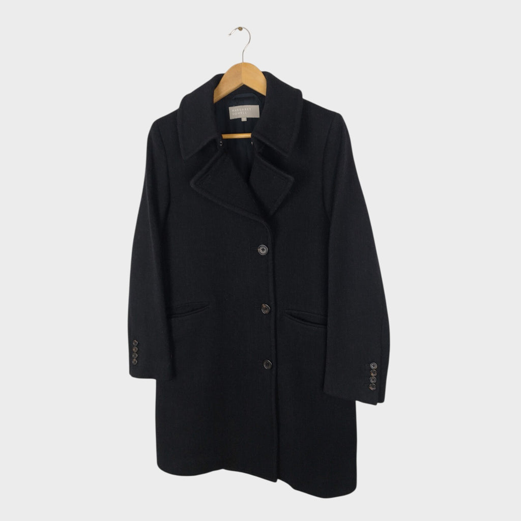 MARGARET HOWELL Women's Dark Charcoal Grey Wool Coat