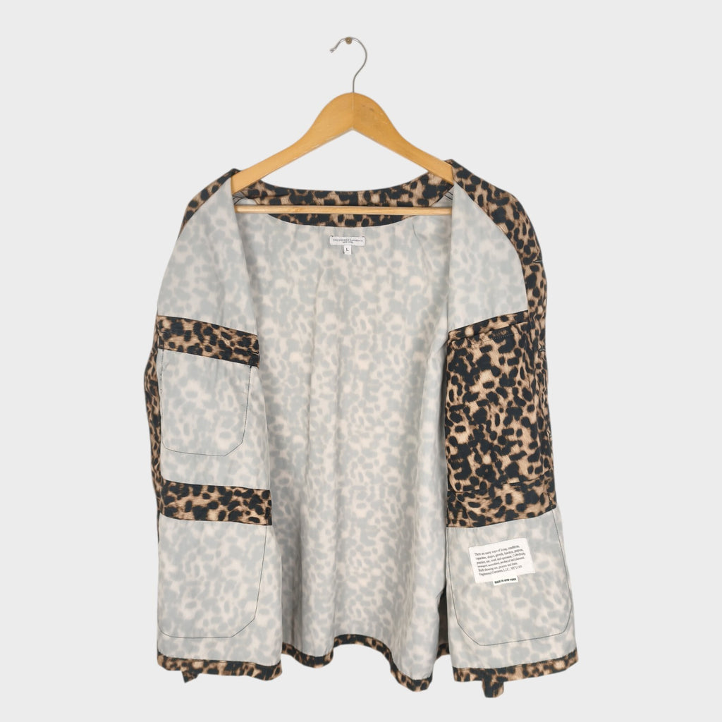 ENGINEERED GARMENTS Men's Made in USA Leopard Print Cardigan Jacket