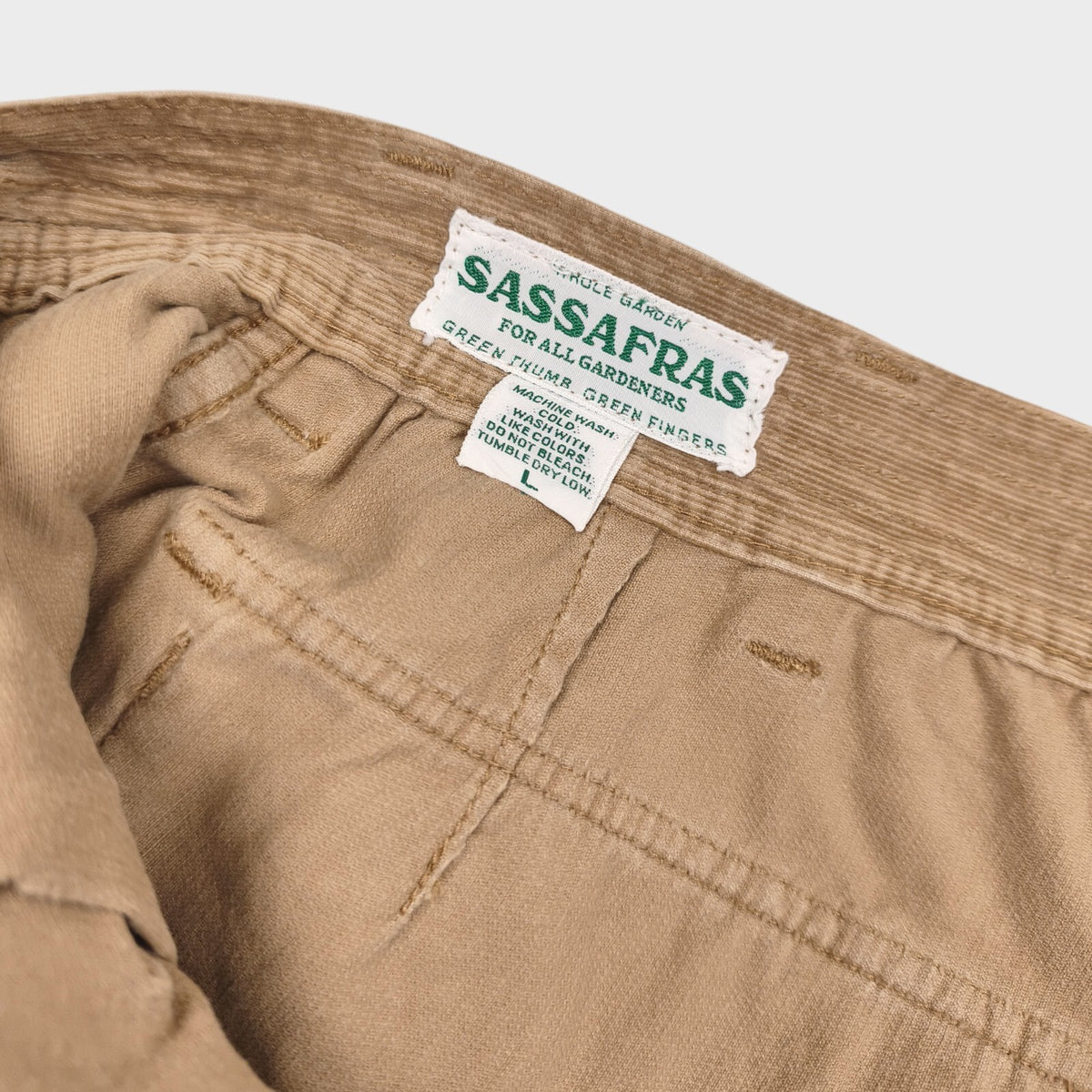 SASSAFRAS Men's Made in Japan Brown Corduroy GDU Cargo Shorts
