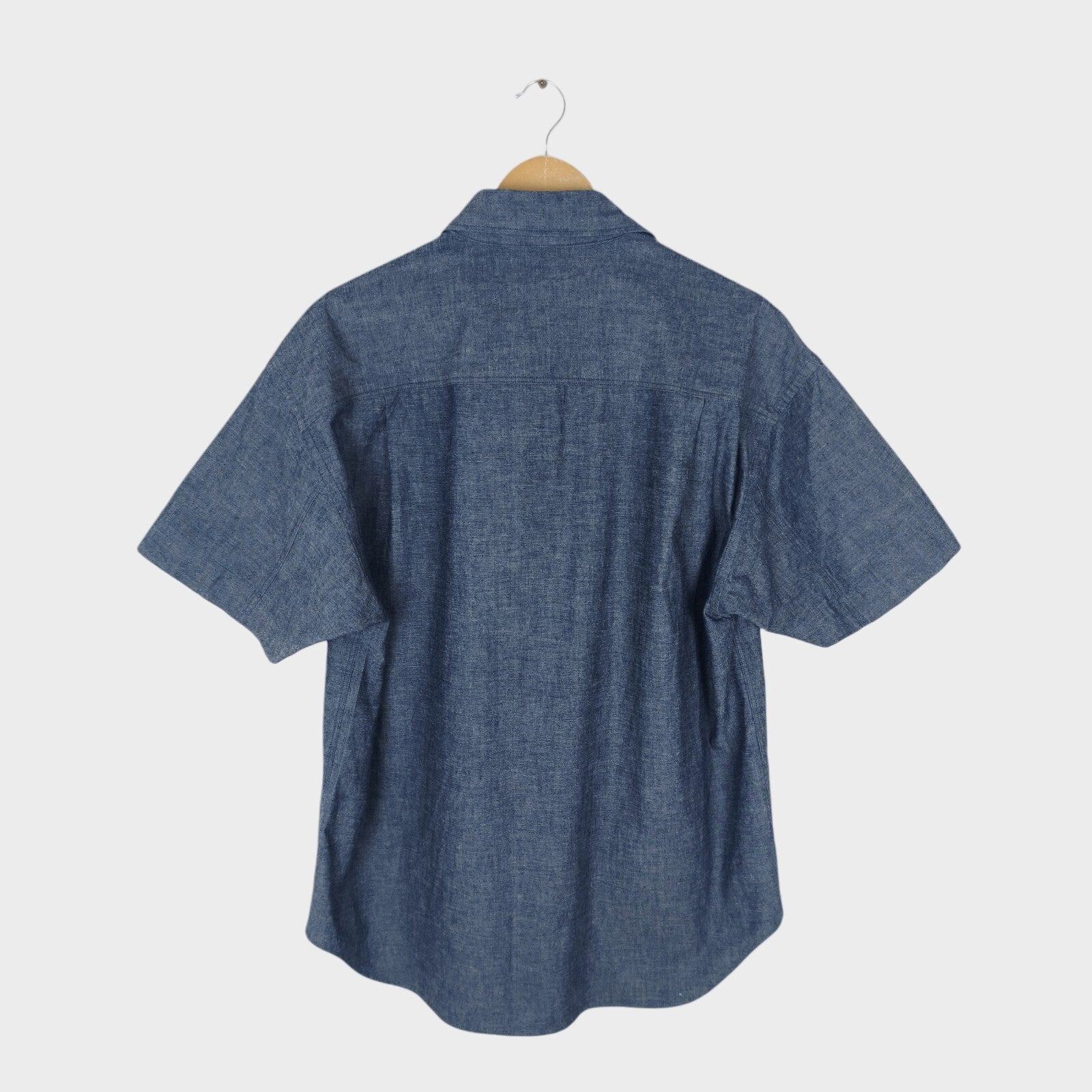 MHL MARGARET HOWELL Men's Blue Relaxed Fit Heavyweight Cotton Chambray Shirt