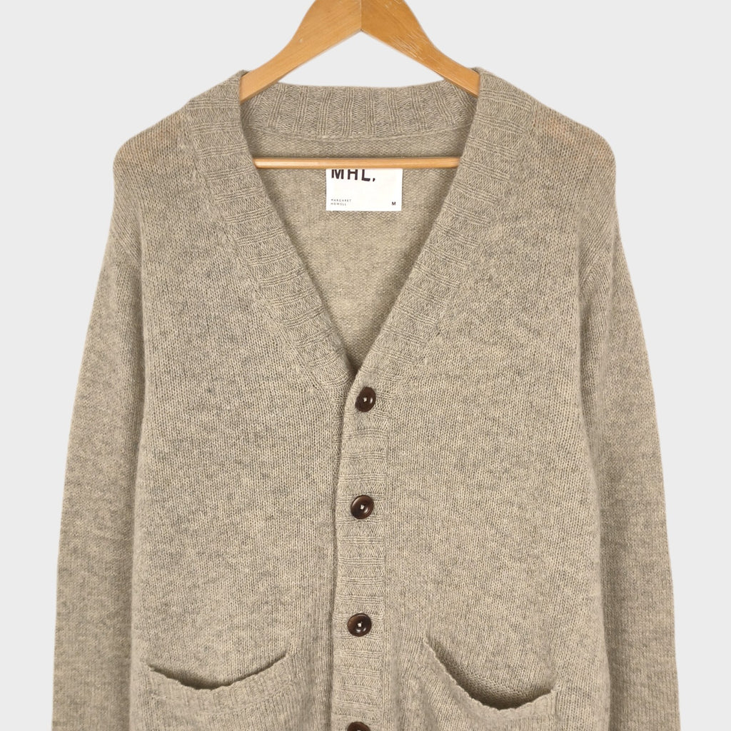 MHL MARGARET HOWELL Men's Oatmeal 100% Wool Knit Cardigan