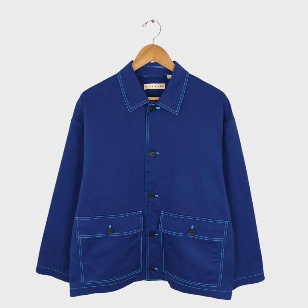 MARNI x UNIQLO Men's Blue Cotton Twill Utility Chore Jacket