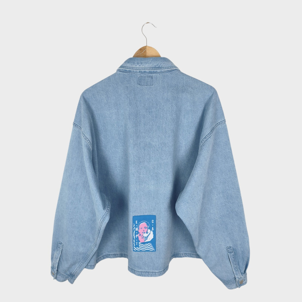 CAV EMPT Men's Made in Japan Washed Blue Short Denim Jacket
