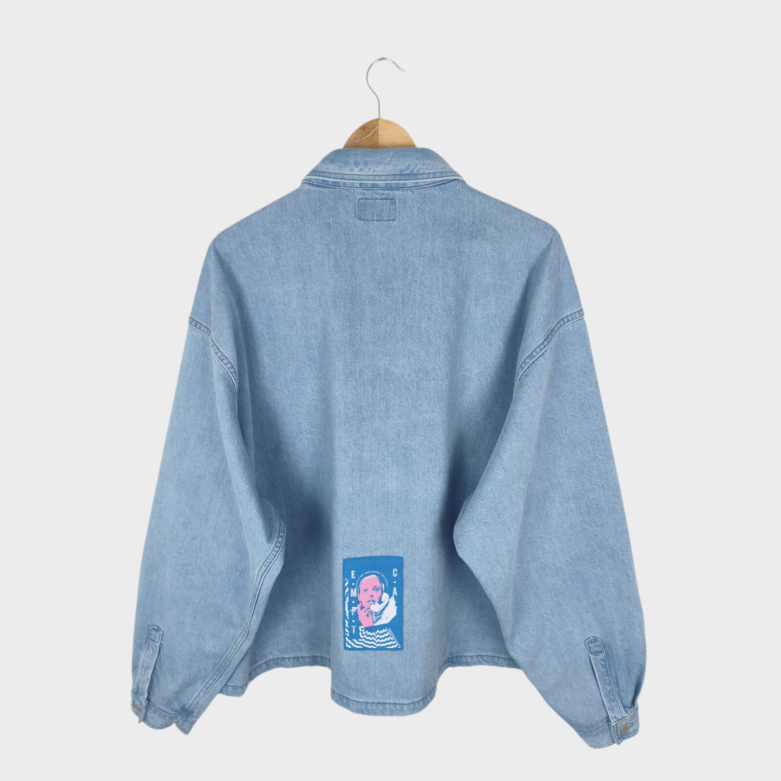 CAV EMPT Men's Made in Japan Washed Blue Short Denim Jacket