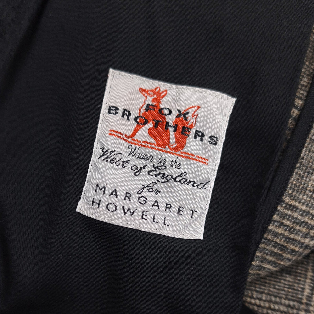 MARGARET HOWELL Men's Fox Brothers Grey Glen Check 100% Wool Trousers