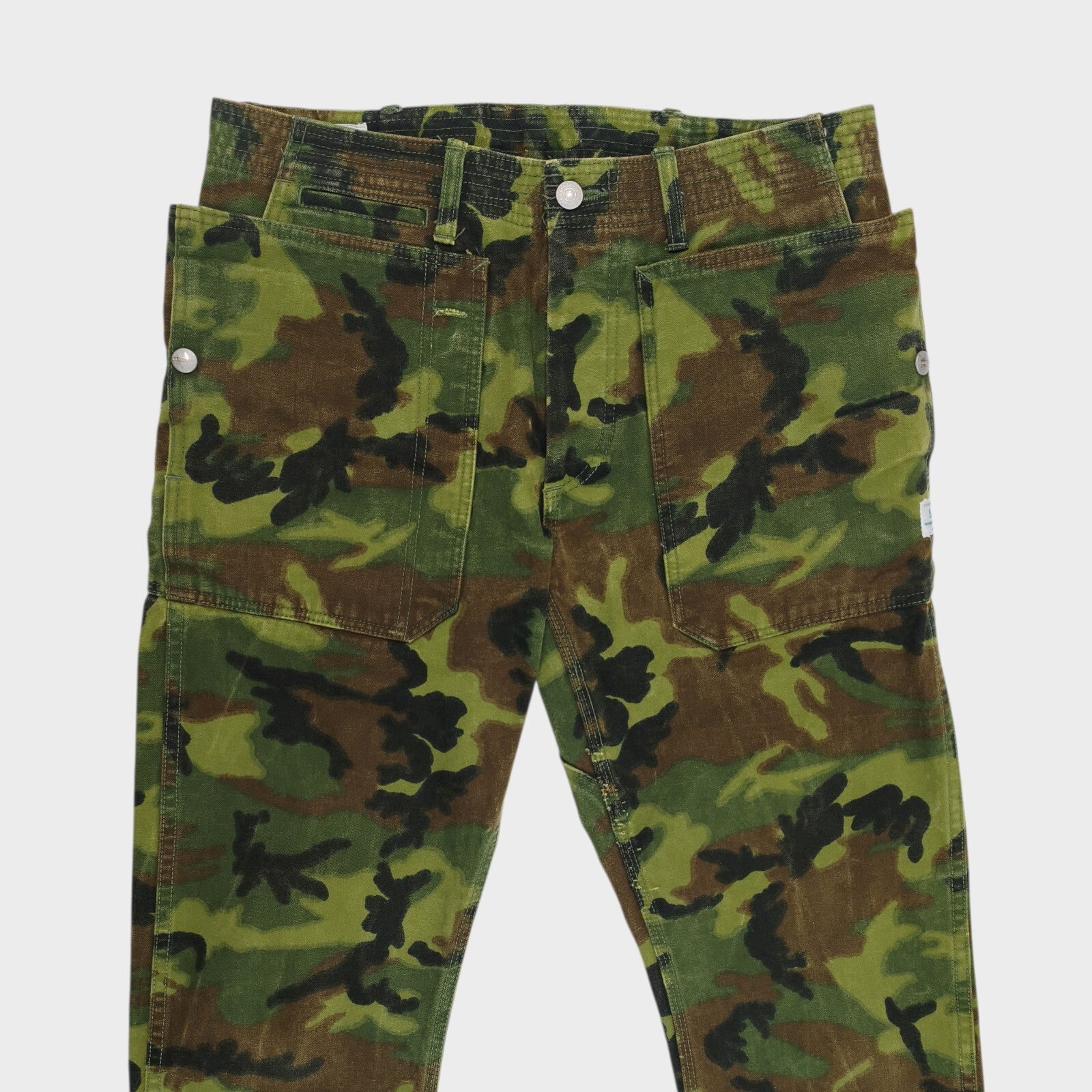 SASSAFRAS Men's Made in Japan Heavyweight Camo Fall Leaf Cargo Trousers