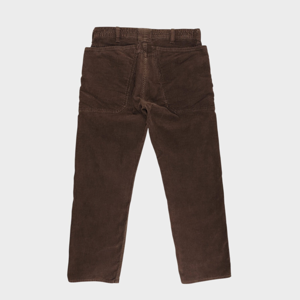 SASSAFRAS Men's Made in Japan Brown Corduroy Fall Leaf Cargo Trousers