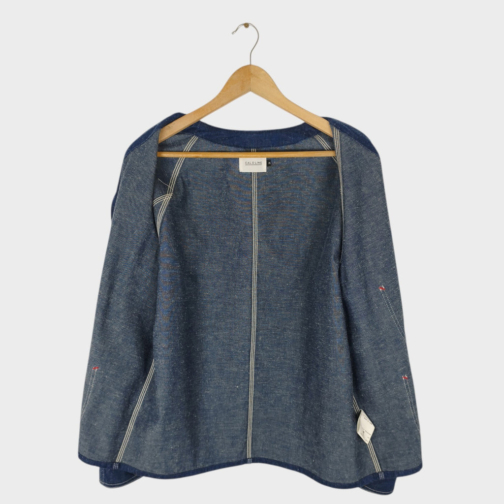 CAL O LINE Men's Made in Japan Blue Nep Denim V-Neck Chore Jacket