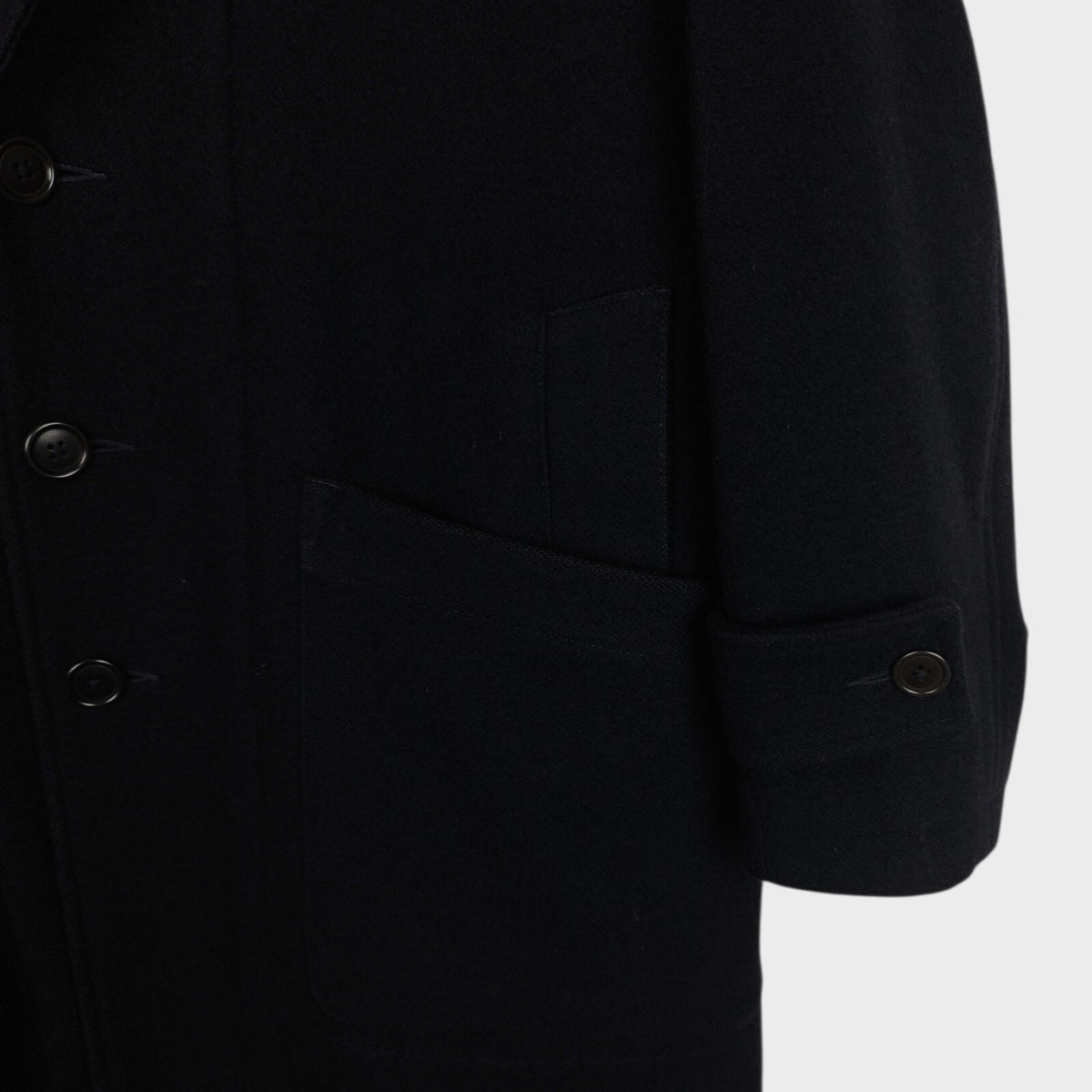 MHL MARGARET HOWELL Men's Black Heavyweight 100% Melton Wool Coat