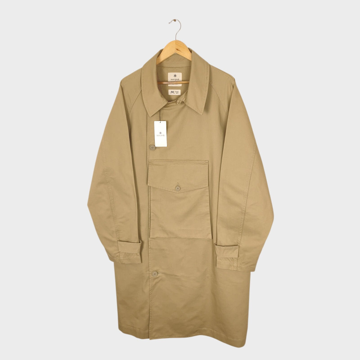 SNOW PEAK Men's Beige Takibi Spec Utility Trench Coat