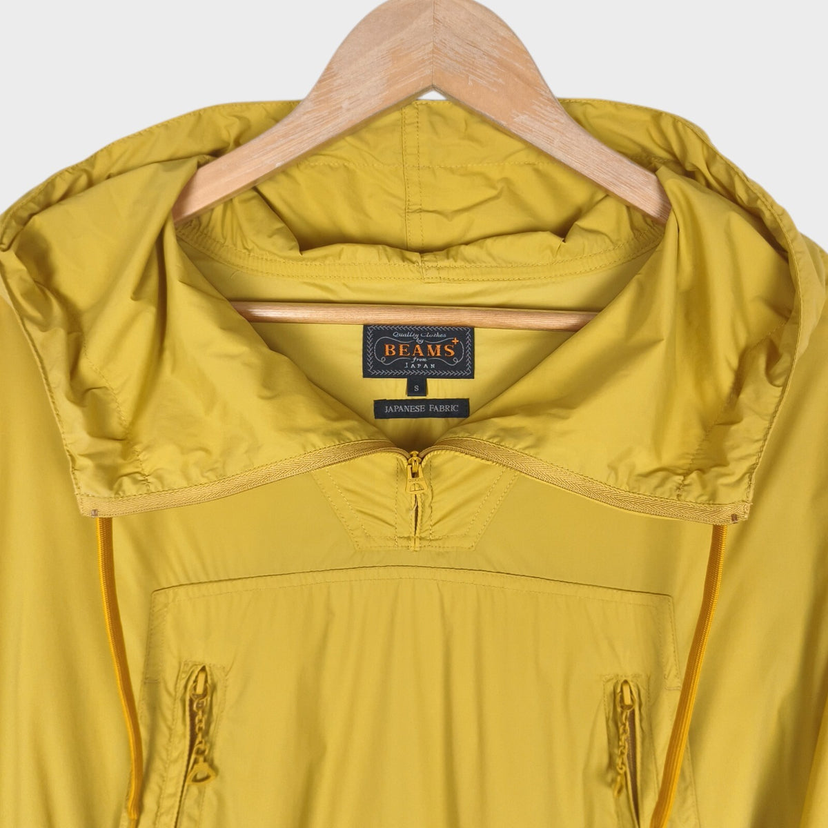 BEAMS PLUS Men's Yellow Oversized Fit Smock Anorak Parka Jacket