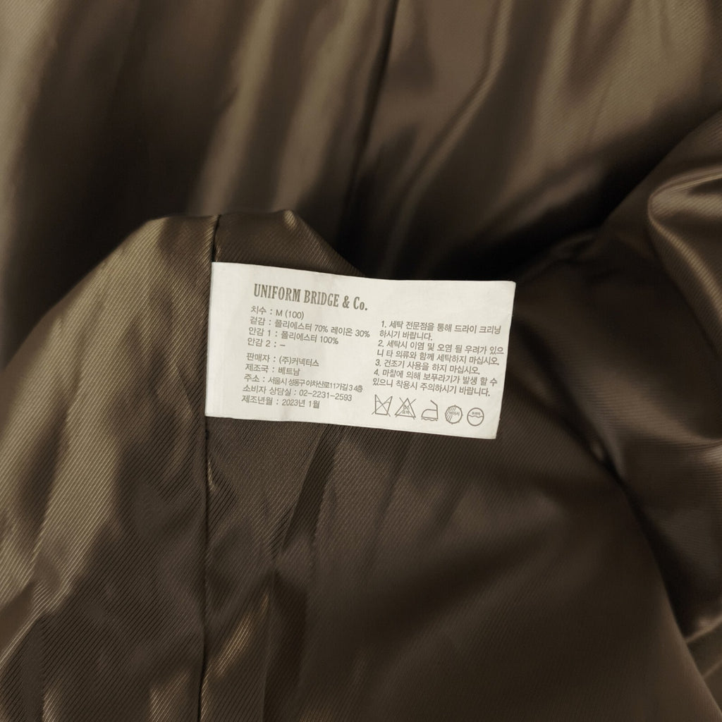 UNIFORM BRIDGE Men's Khaki Oversized Fit Single Blouson Jacket