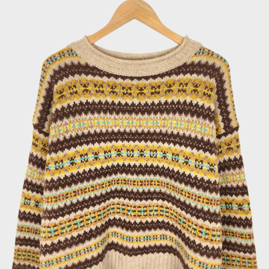 TOAST Women's 100% Wool Multicoloured Fairisle Jumper