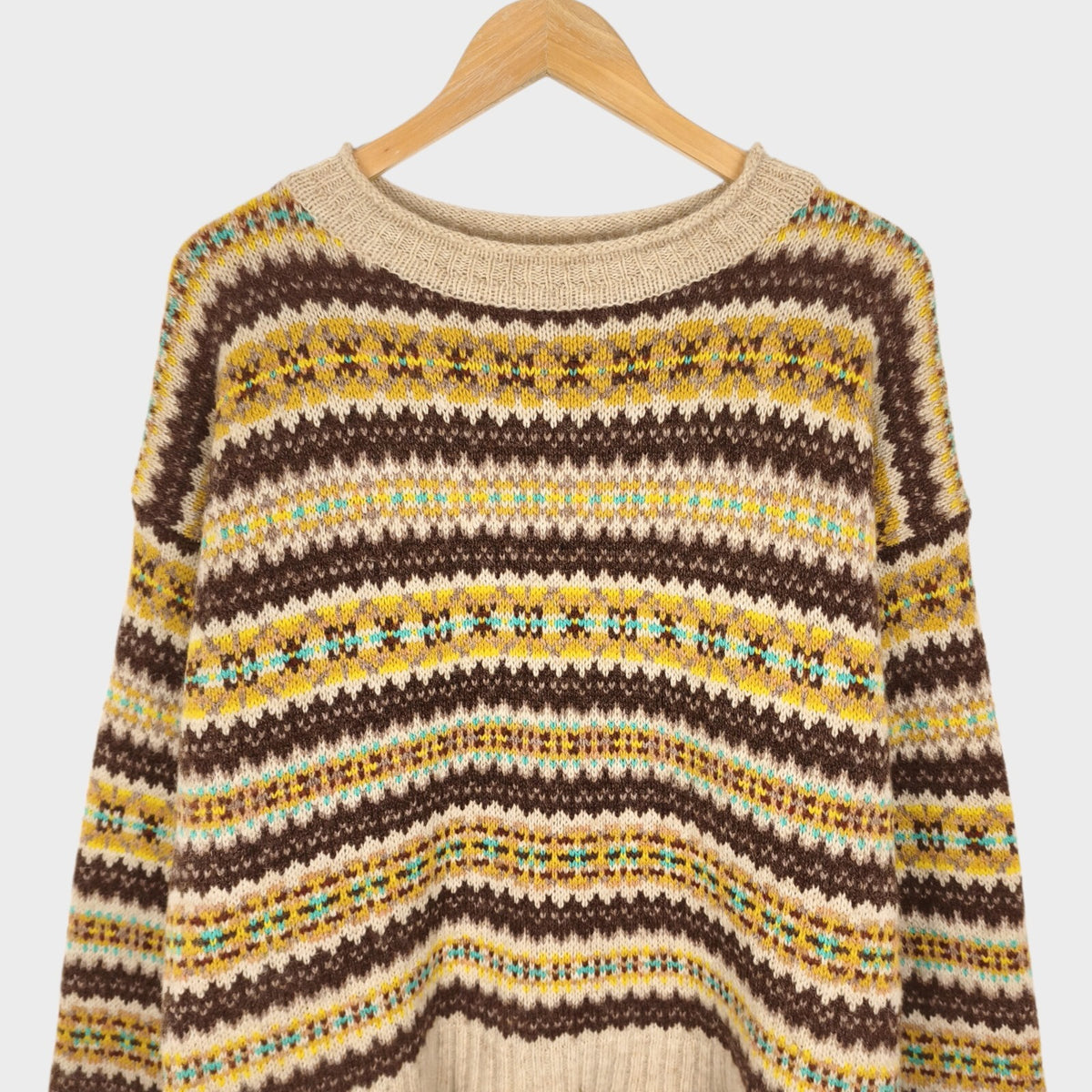TOAST Women's 100% Wool Multicoloured Fairisle Jumper