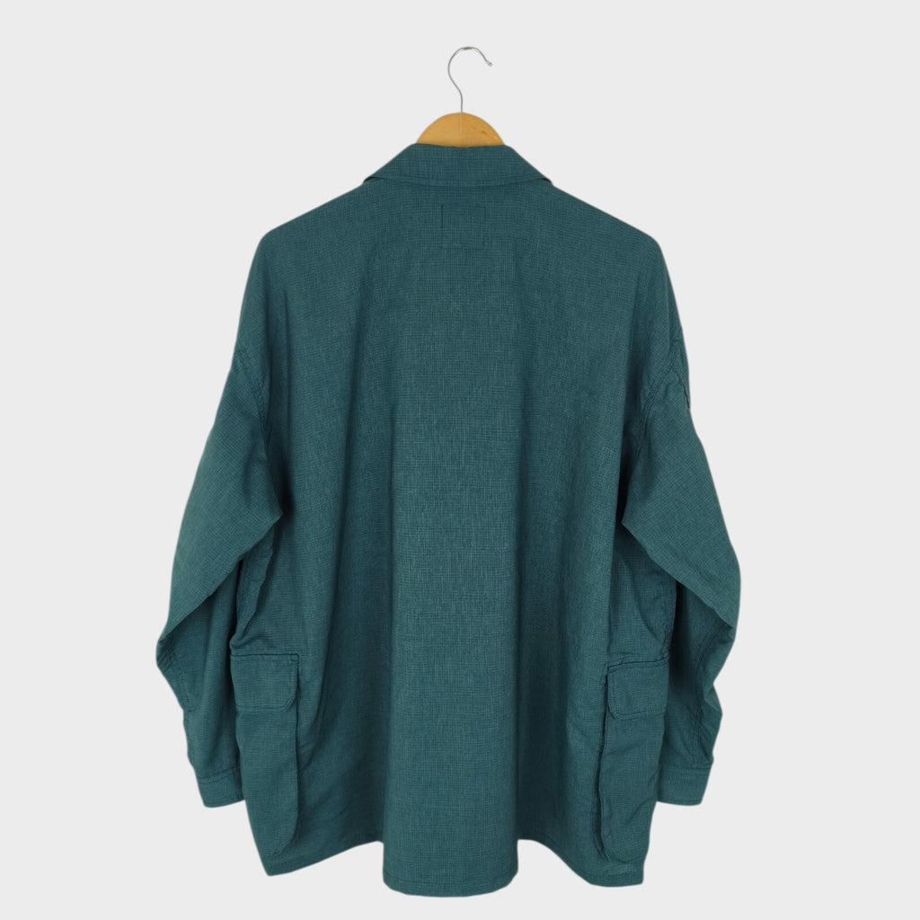 BEAMS Men's Teal Green Oversized Fit Lightweight Utility Fishing Jacket