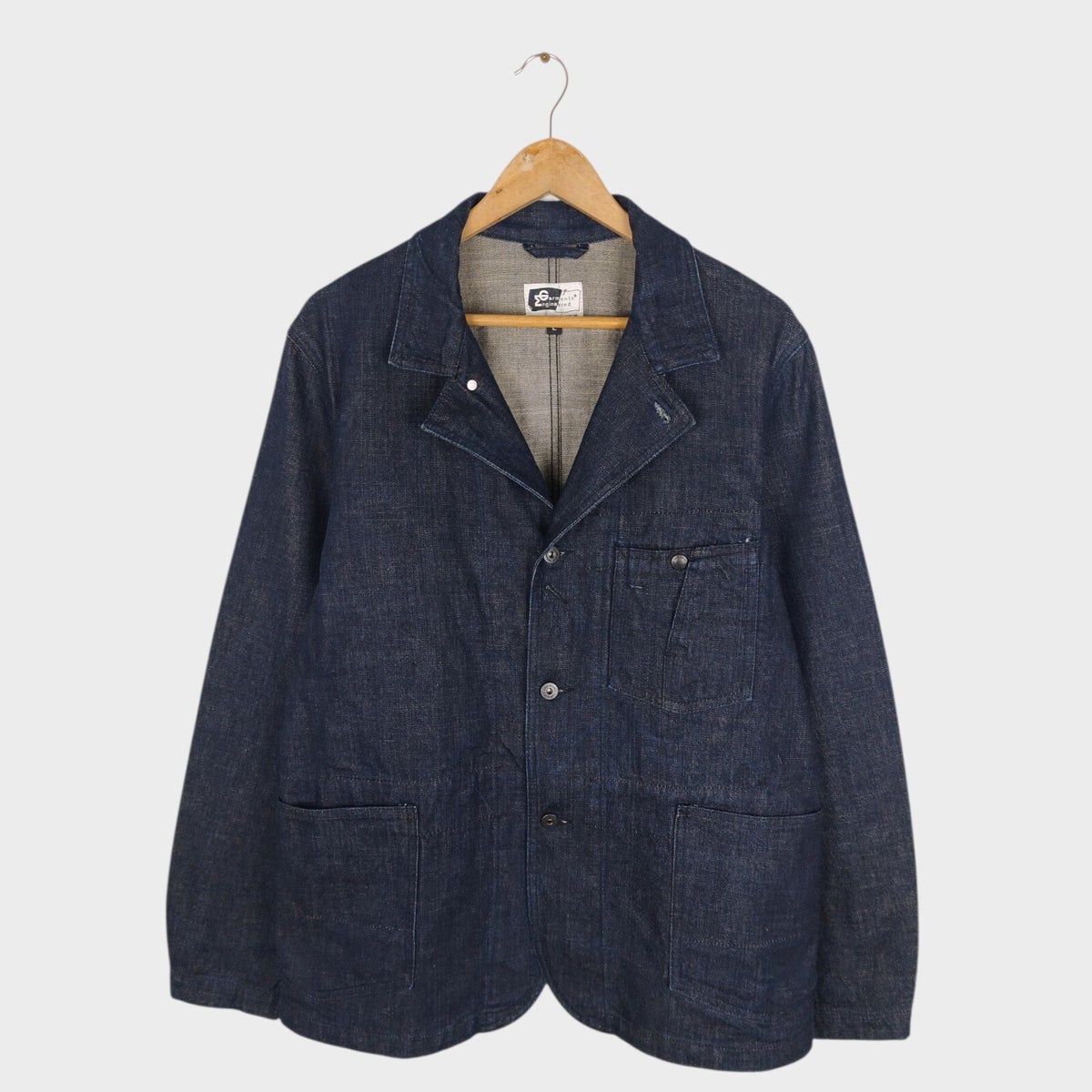 ENGINEERED GARMENTS Men's Made in USA Blue Heavyweight Denim Chore Jacket