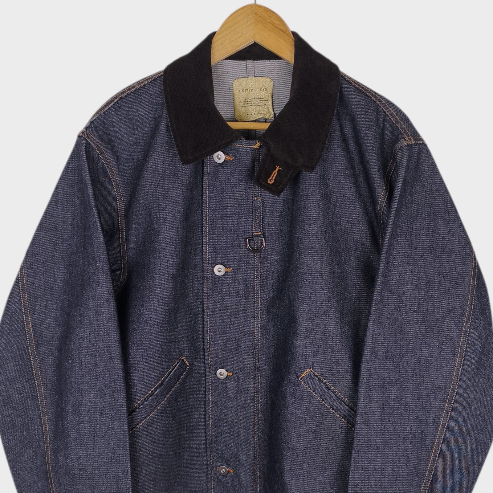 UNITED TOKYO Men's Made in Japan RAF MK3 Rigid Denim Flight Blouson Jacket
