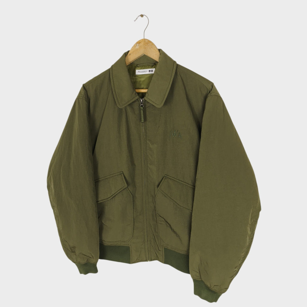 J.W. ANDERSON x UNIQLO Men's Khaki Green Nylon MA-1 Bomber Jacket