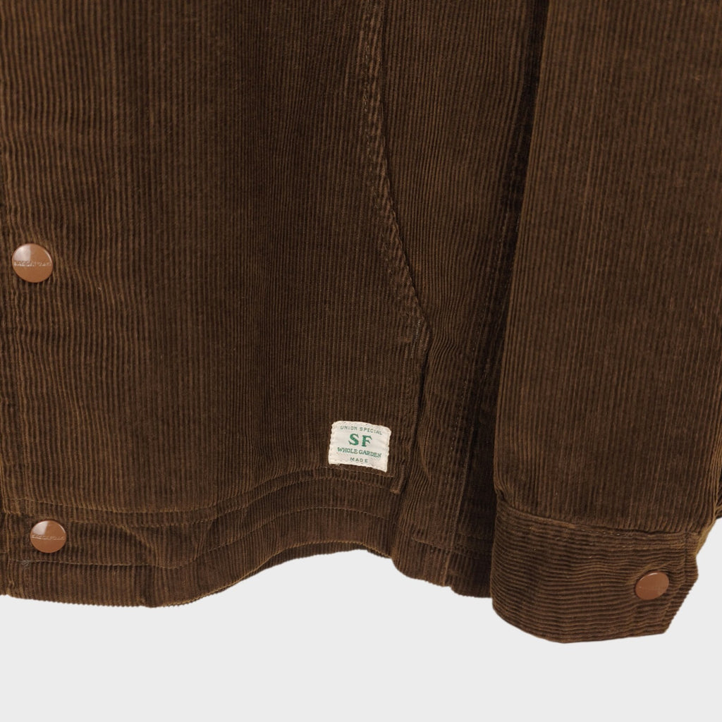 SASSAFRAS Men's Made in Japan Brown Corduroy Bud Breaker Jacket