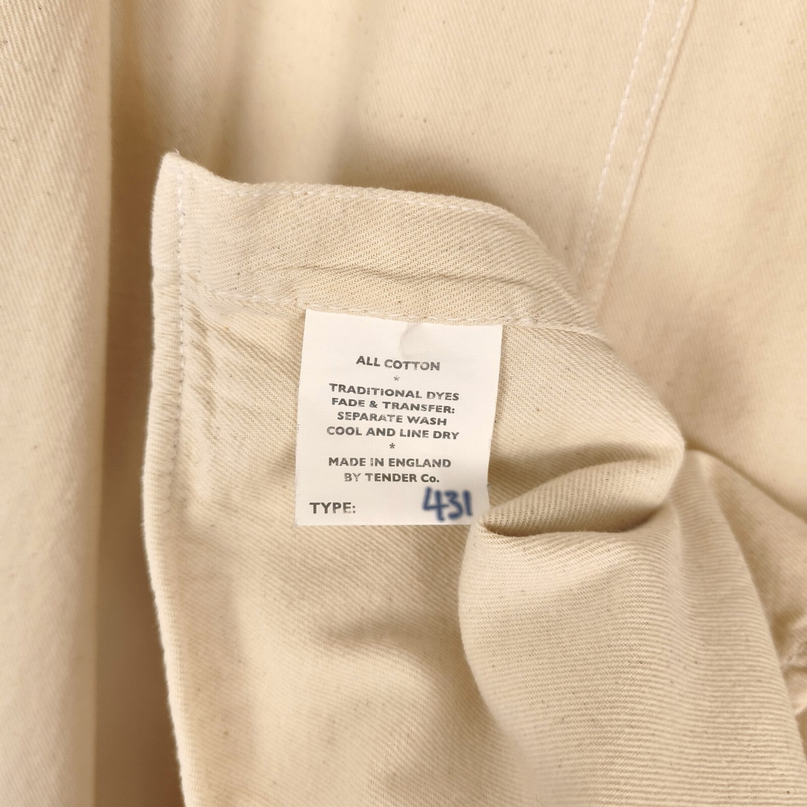 TENDER CO. Men's Made in England Type 431 Cotton Raglan Wallaby Overshirt