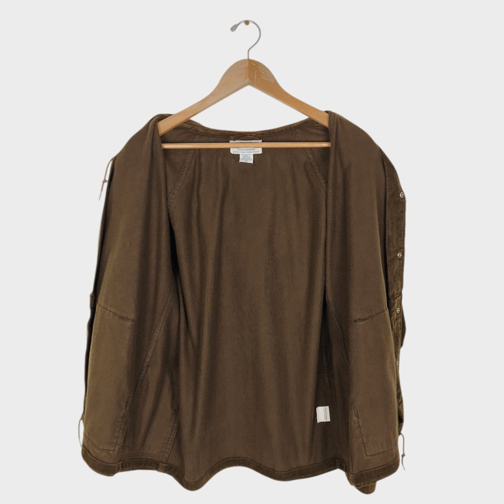 SASSAFRAS Men's Made in Japan Brown Corduroy Bud Breaker Jacket