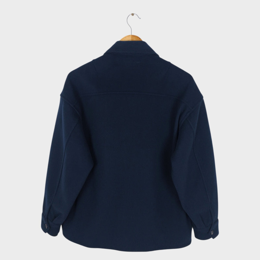 BEAMS B:MING Men's Navy Blue Hybrid Melton Fleece Blouson Jacket