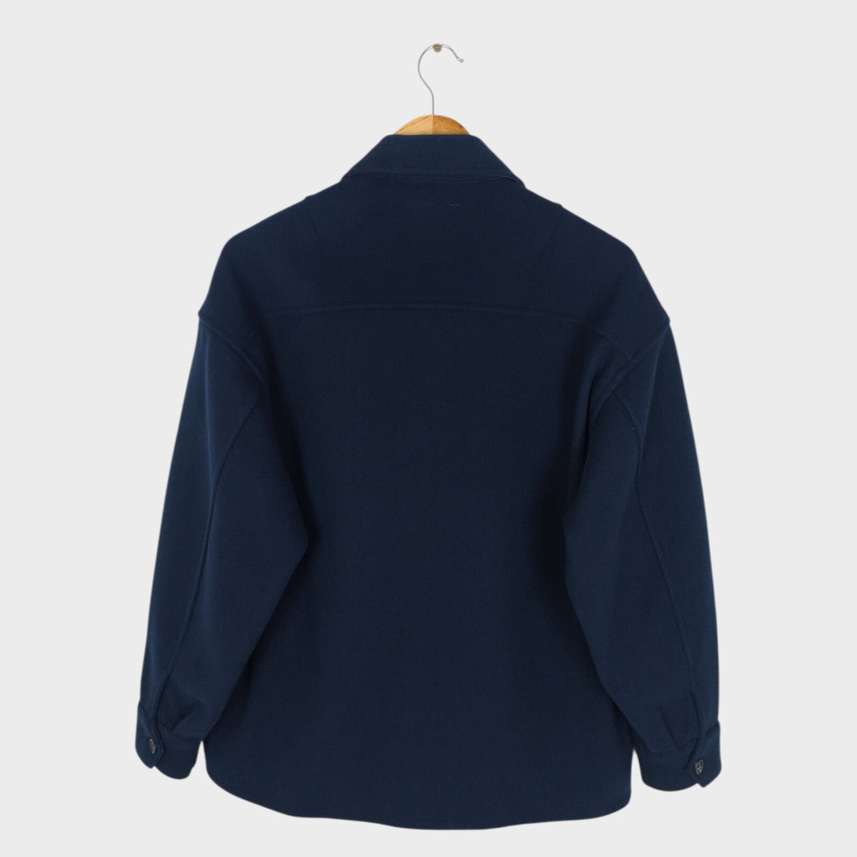 BEAMS B:MING Men's Navy Blue Hybrid Melton Fleece Blouson Jacket