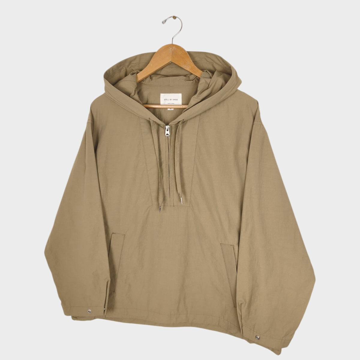 STILL BY HAND Men's Made in Japan Beige Nylon Anorak Smock Jacket
