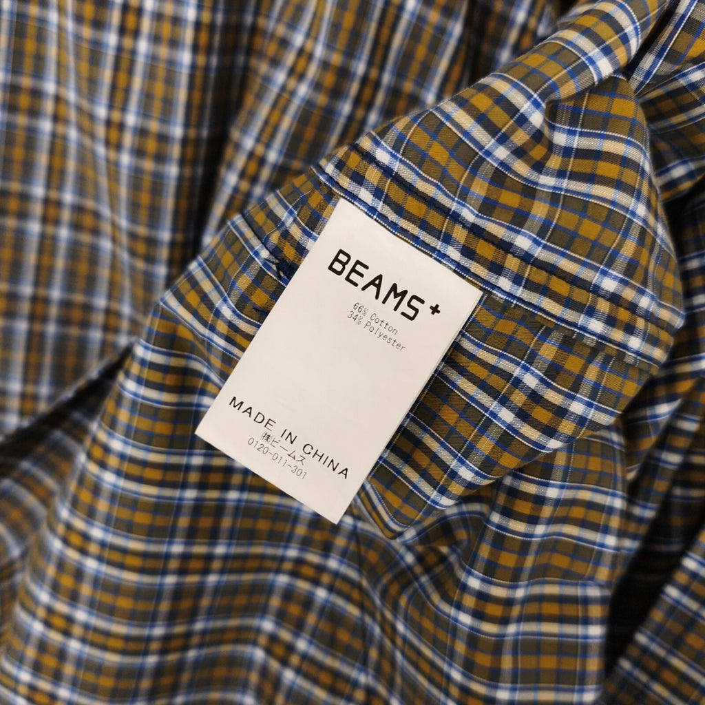 BEAMS PLUS Men's Camp Collar Multi Pocket Short Sleeved Utility Shirt