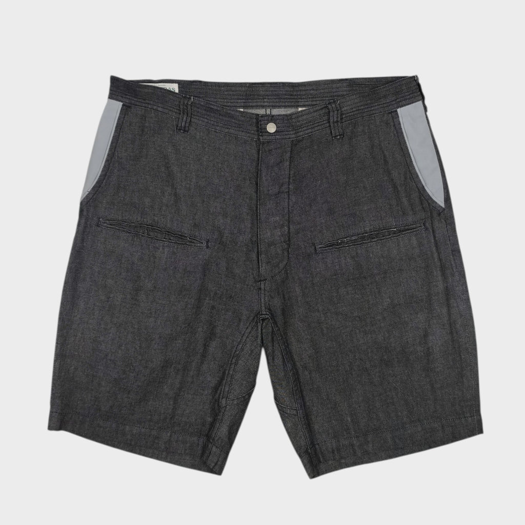 SASSAFRAS Men's Made in Japan Grey Wheel Barrow Denim Shorts