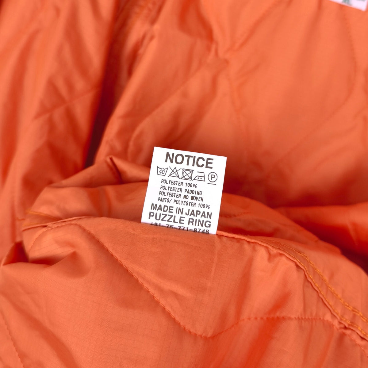 SASSAFRAS Men's Made in Japan Orange Quilted Bud Breaker Jacket