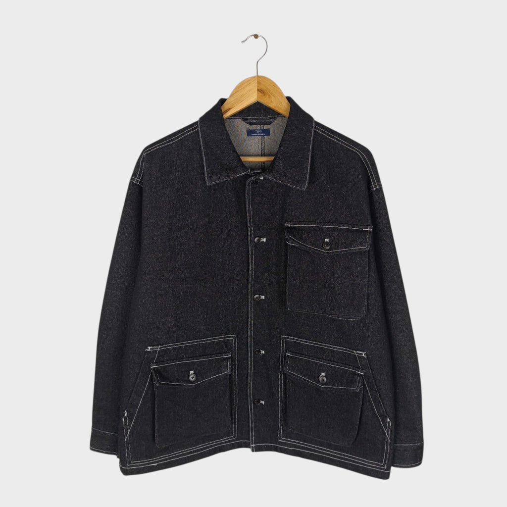 URBAN RESEARCH Men's Black Denim Chore Jacket
