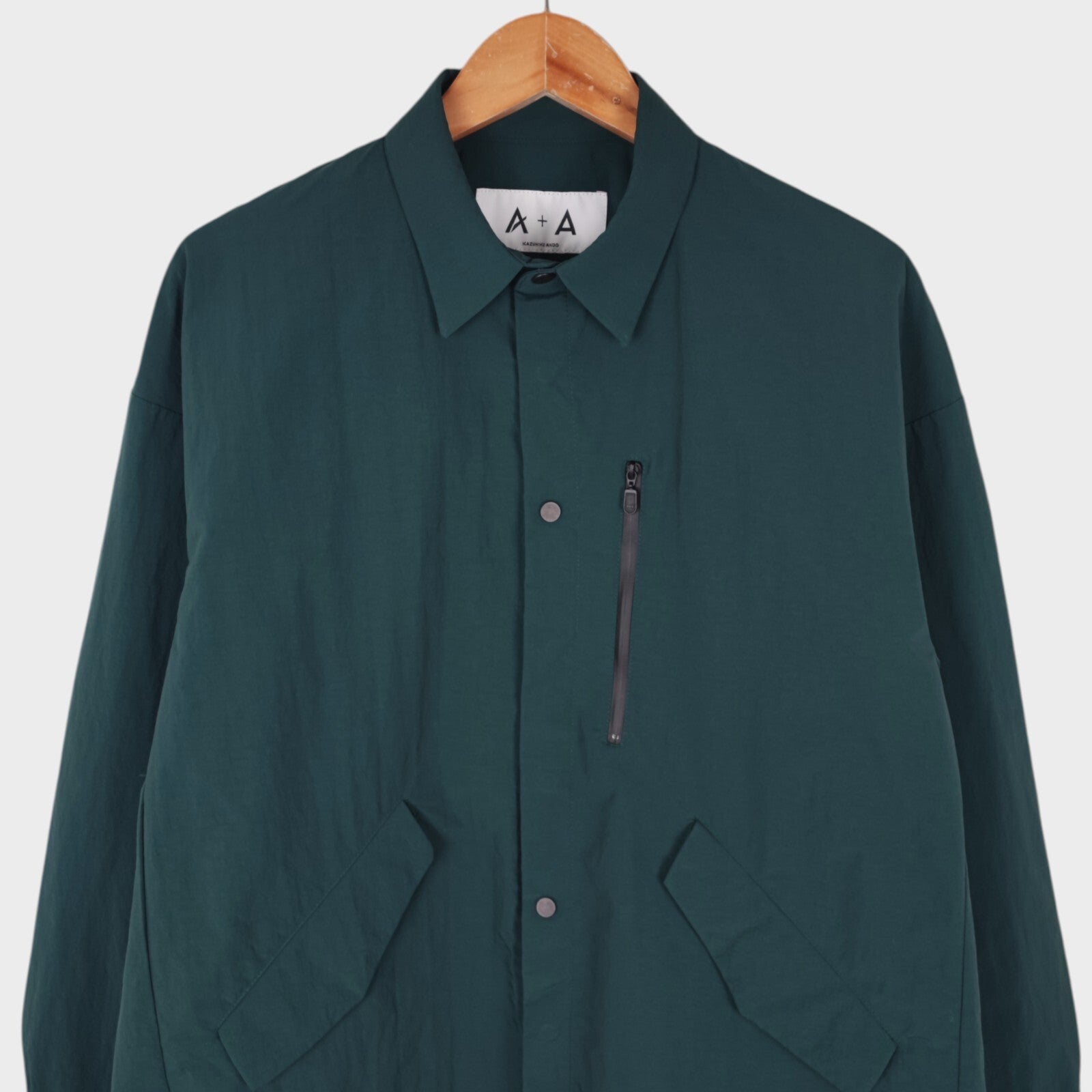 A+ TOKYO Men's Green Made in Japan Nylon Utility Jacket