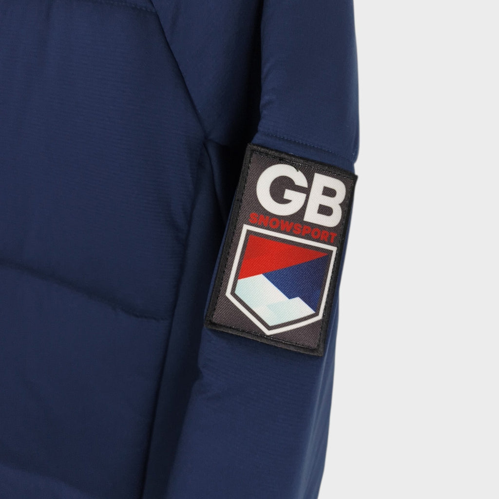 GOLDWIN Men's Navy Blue Made in Japan GB Snowsport Hybrid MIddle Jacket