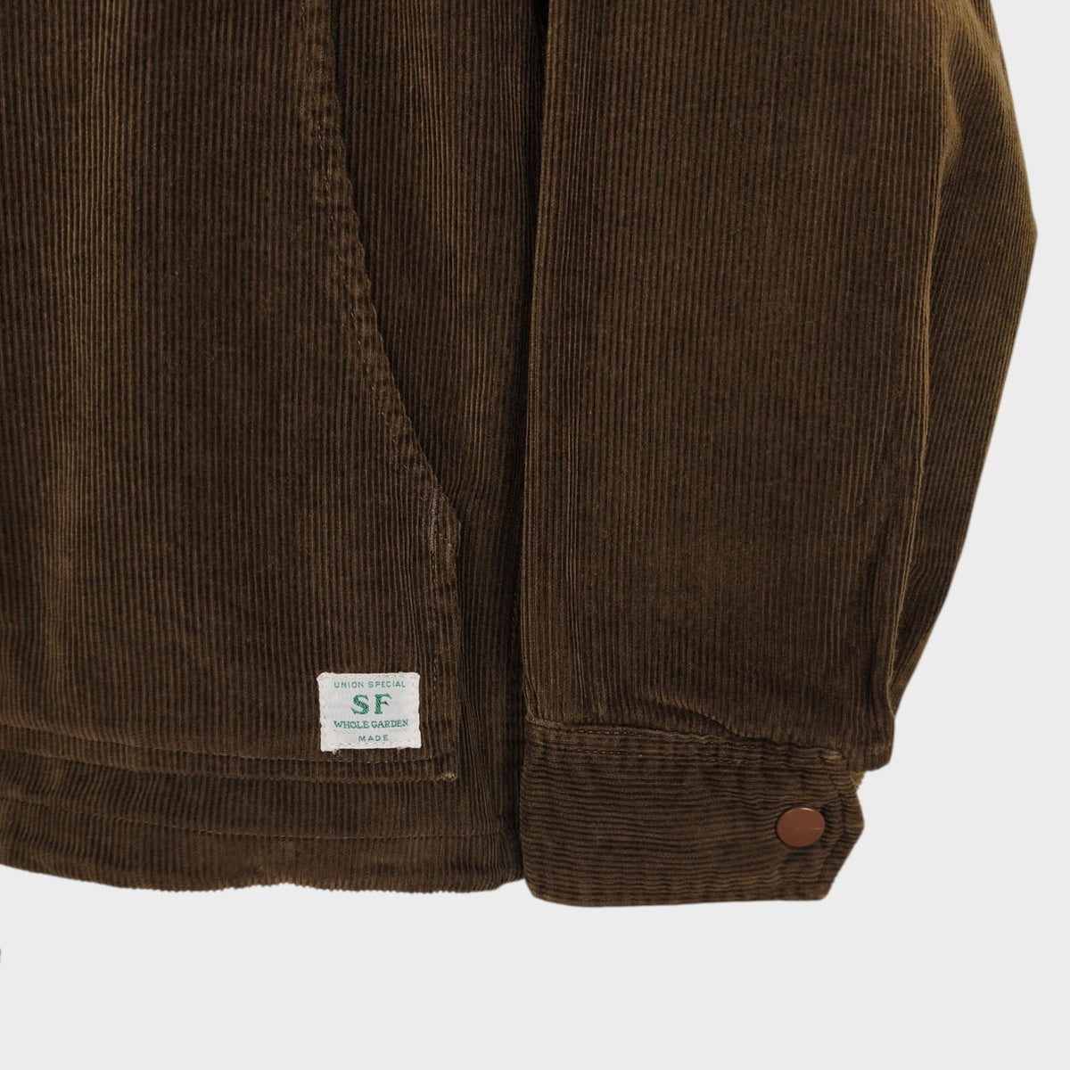 SASSAFRAS Men's Made in Japan Brown Corduroy Bud Breaker Jacket