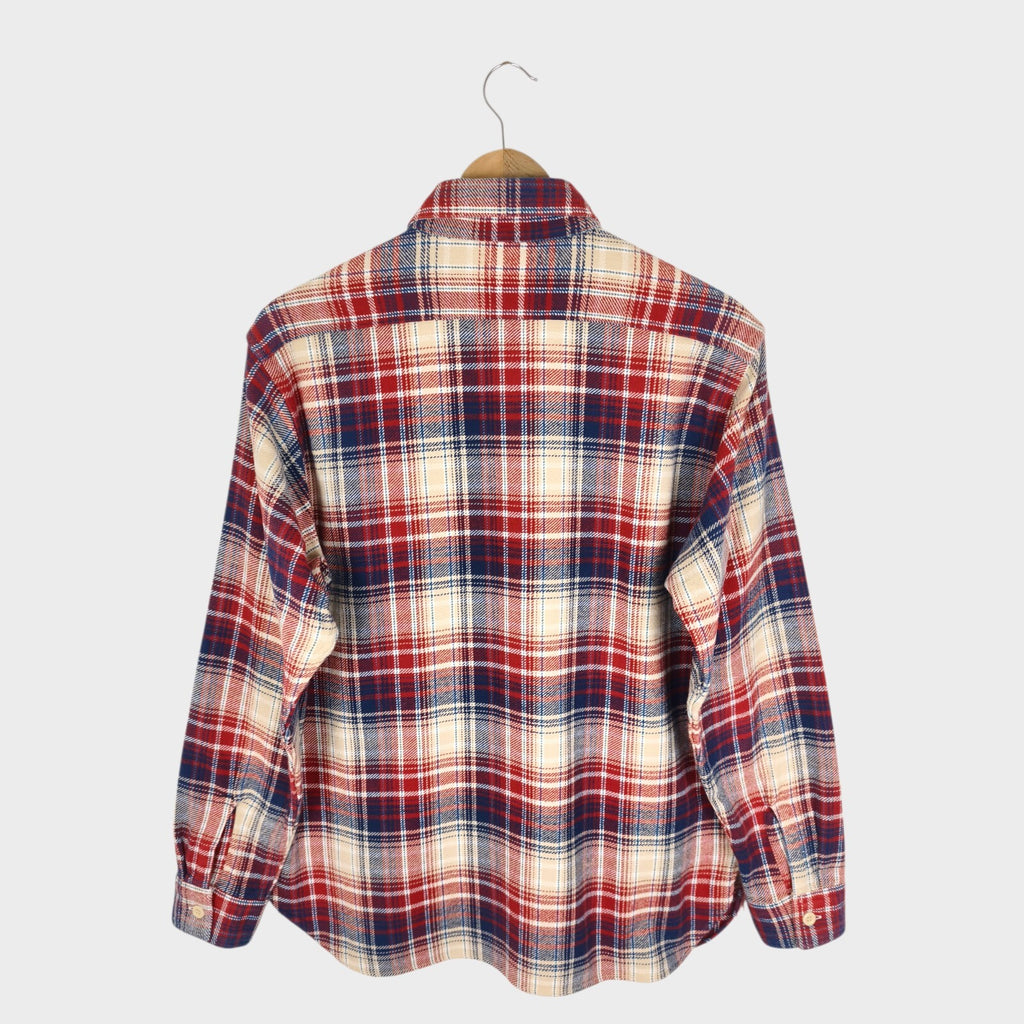SUGAR CANE Men's Made in Japan Checked Heavyweight Flannel Shirt
