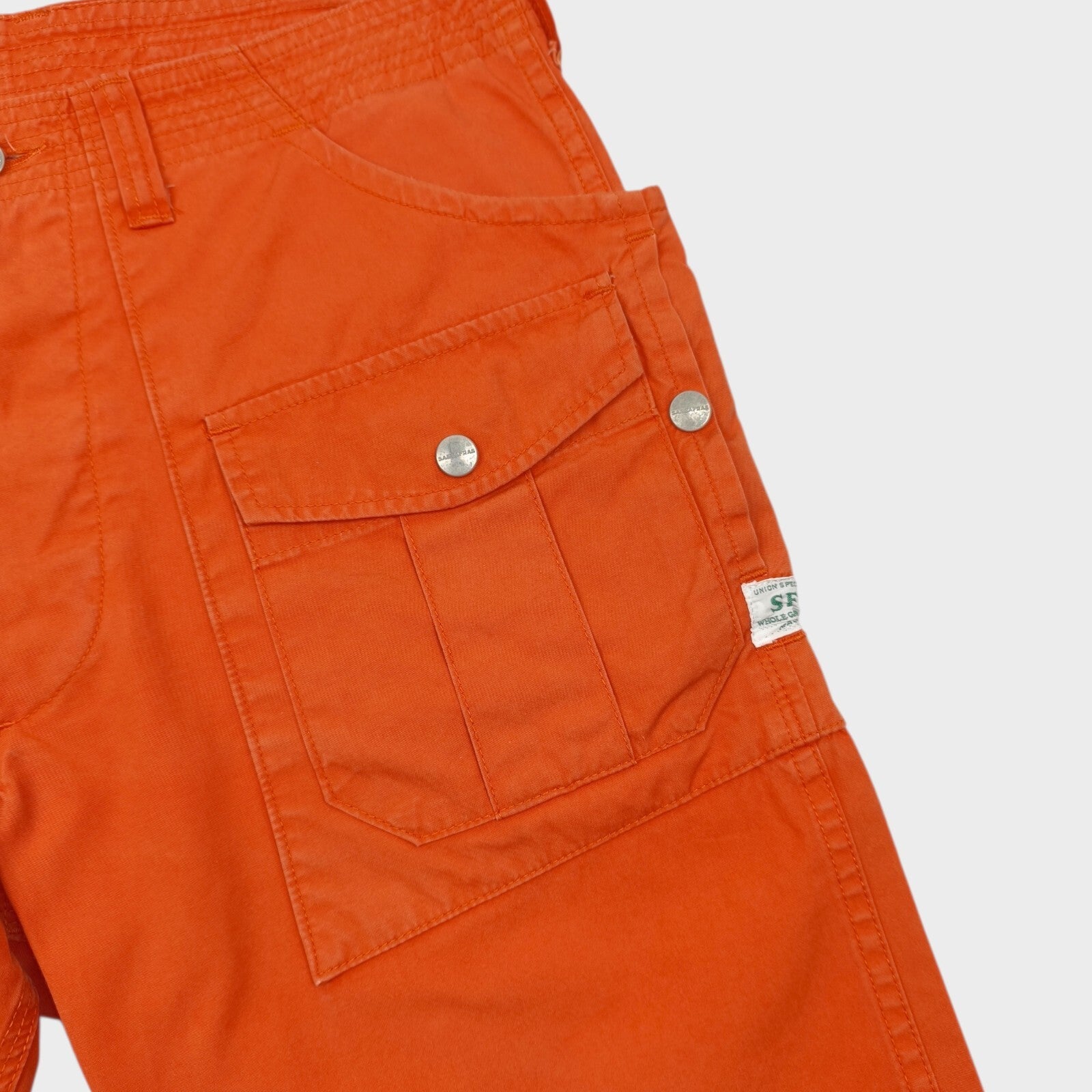 SASSAFRAS Men's Made in Japan Orange Botanical Scout Cargo Shorts