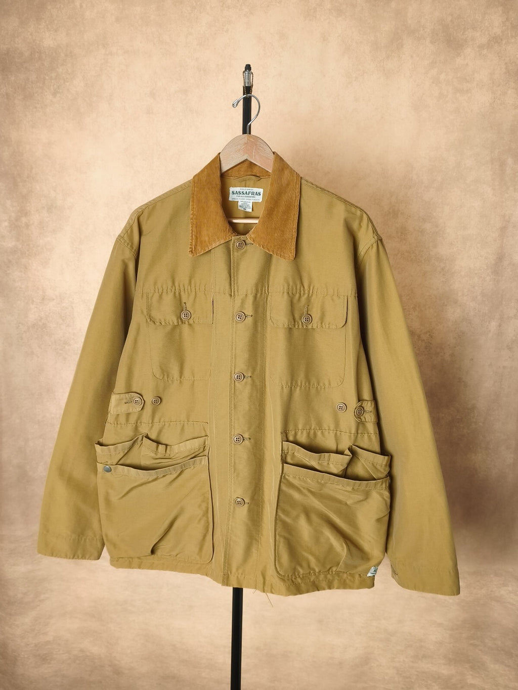 SASSAFRAS Men's Made in Japan Ochre 60/40 Cotton Blend Garden Hole Jacket