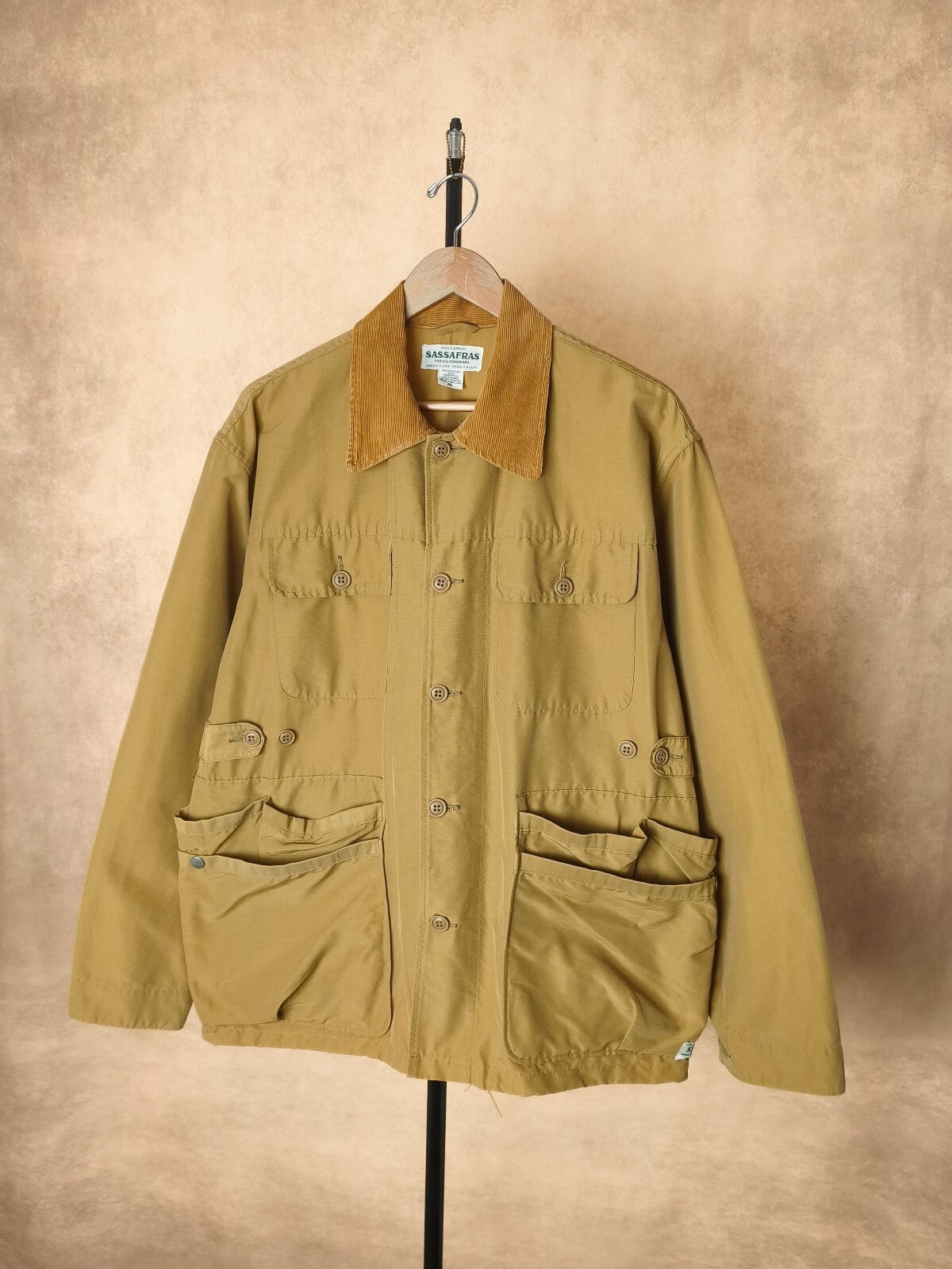 SASSAFRAS Men's Made in Japan Ochre 60/40 Cotton Blend Garden Hole Jacket