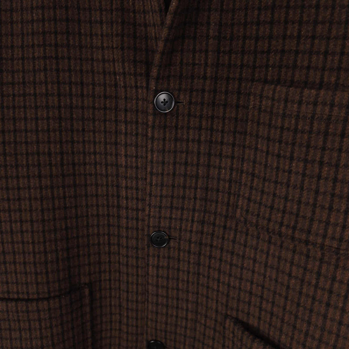 BEAMS B:MING Men's Brown Check Tasmania Wool Blend Chore Jacket