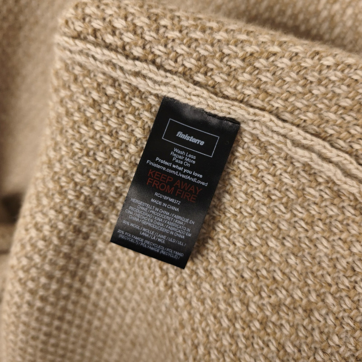 FINISTERRE Men's Beige Wool Blend Jumper