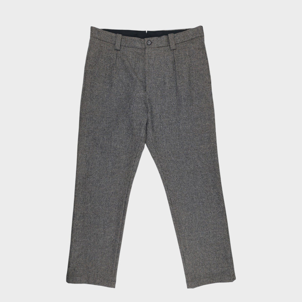 MARGARET HOWELL Men's Fox Brothers Grey Glen Check 100% Wool Trousers