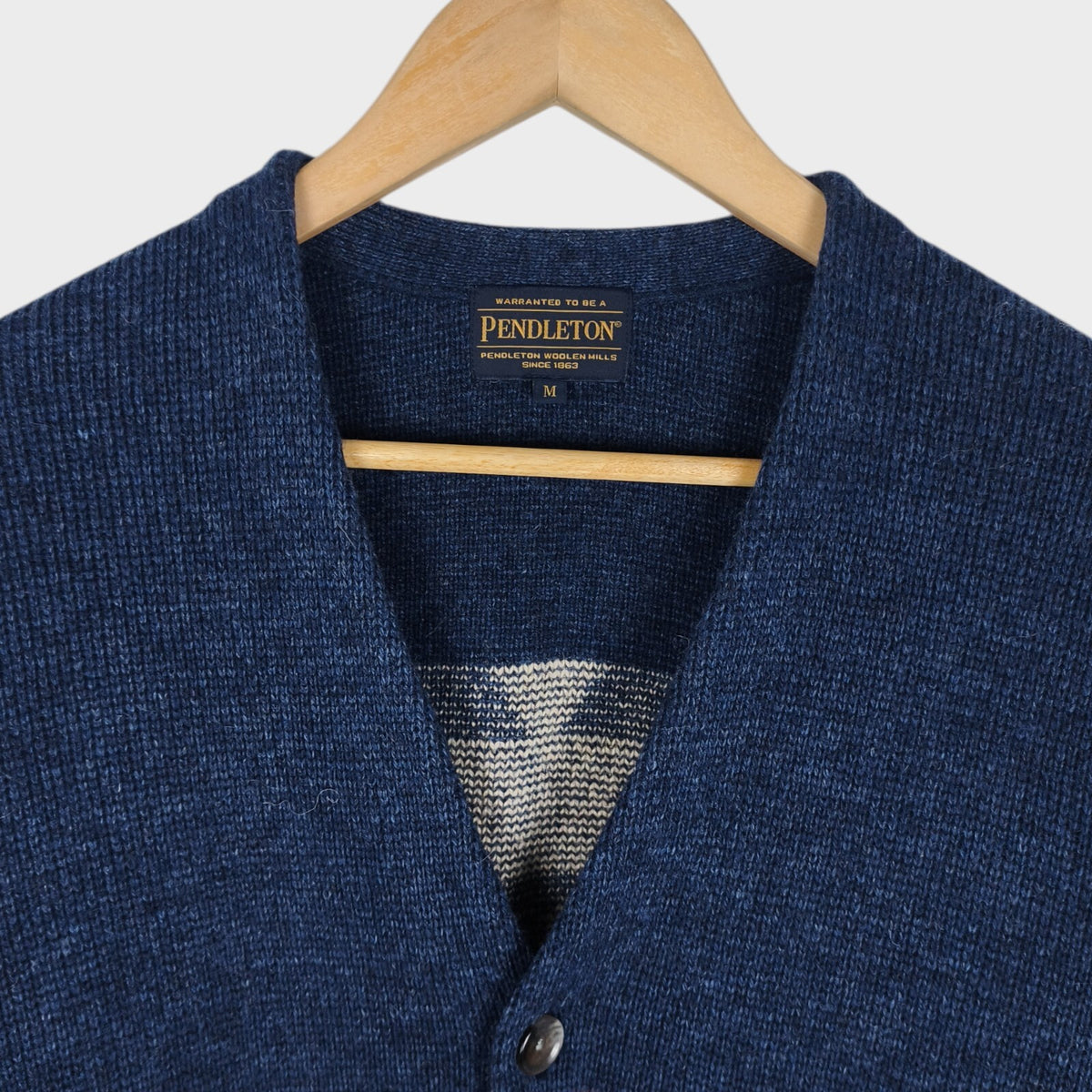 PENDLETON x Bayflow Men's Blue Navajo Jacquard Wool Blend Cardigan