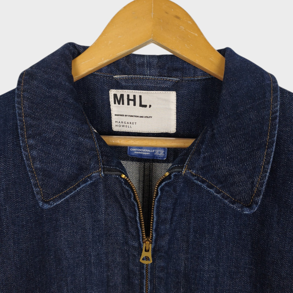 MHL MARGARET HOWELL Men's Canton Overalls Made in Japan Blue Denim Jacket