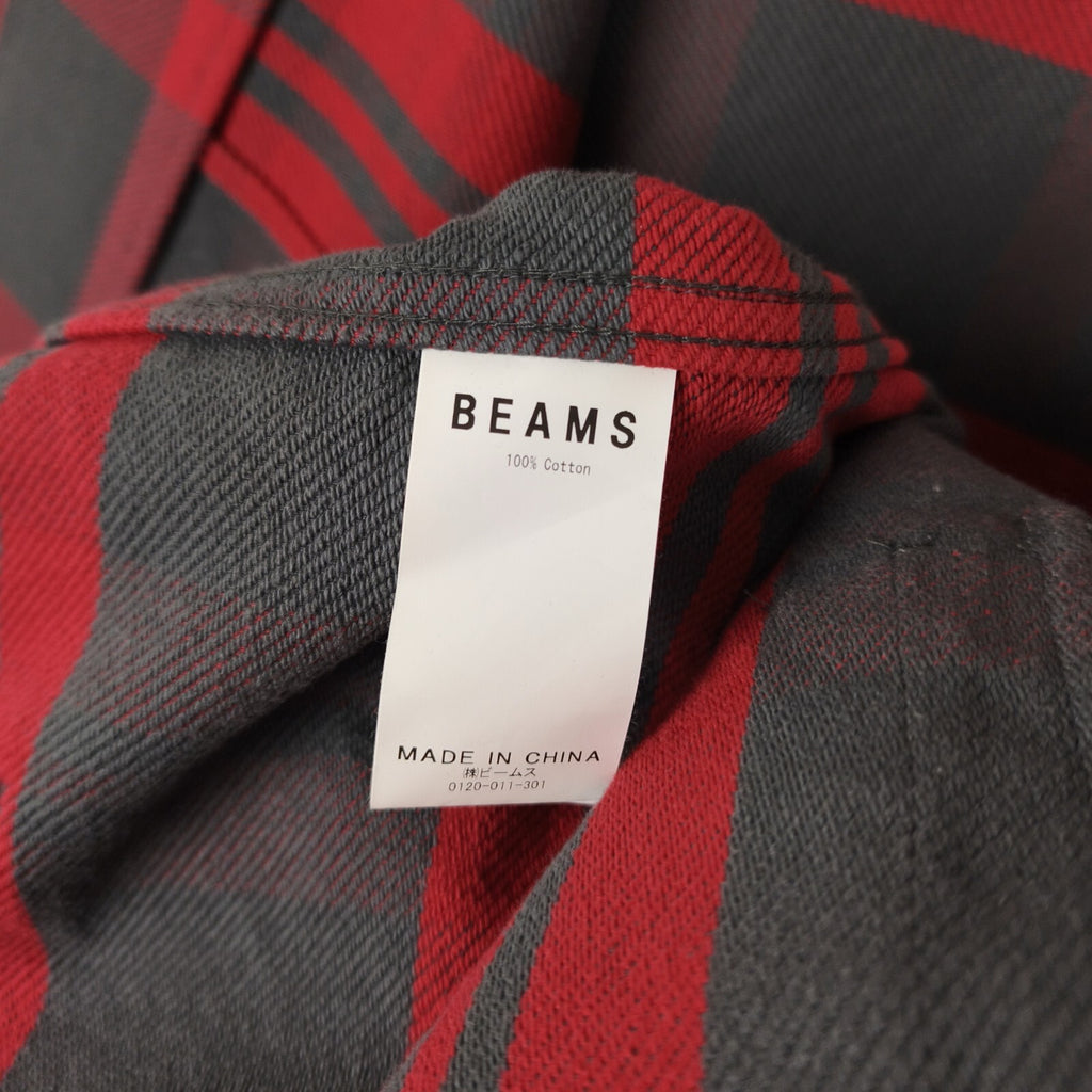 BEAMS Men's Oversized Fit Heayweight Soft Twill Mackinaw Jacket