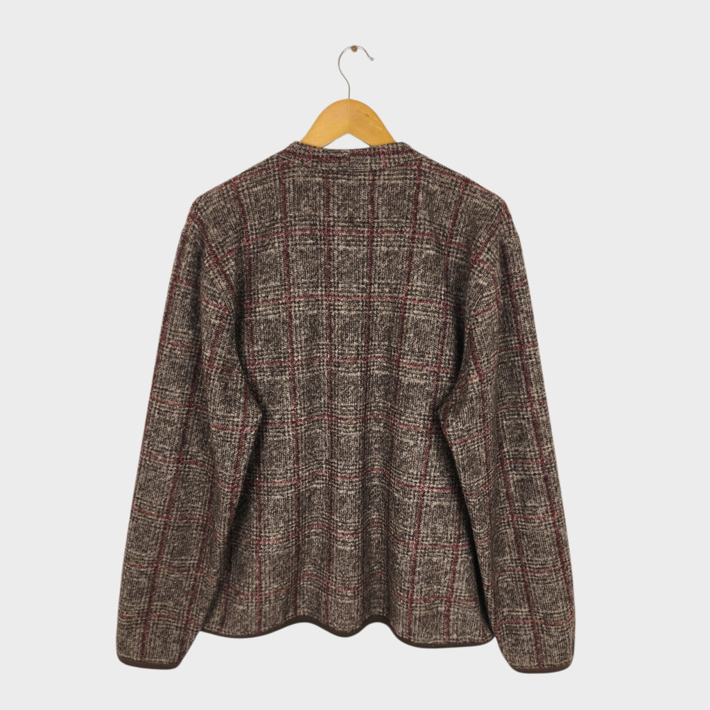 UNIVERSAL WORKS Men's Checked Wool Blend Cardigan