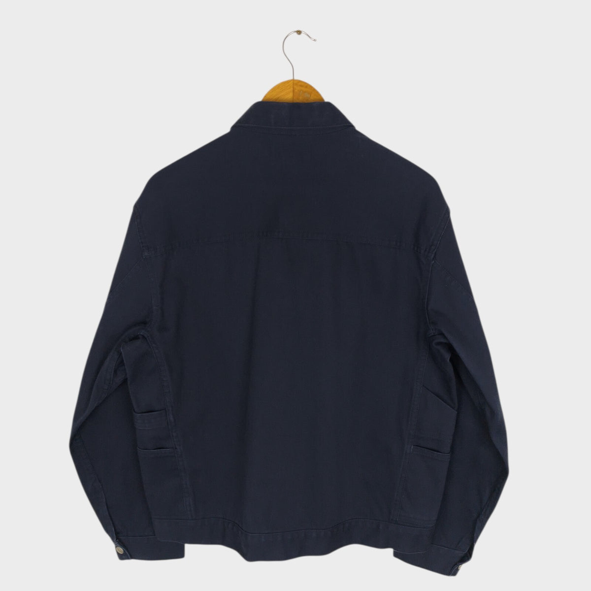 SASSAFRAS Men's Made in Japan Navy Duck Canvas Gardener Trucker Jacket