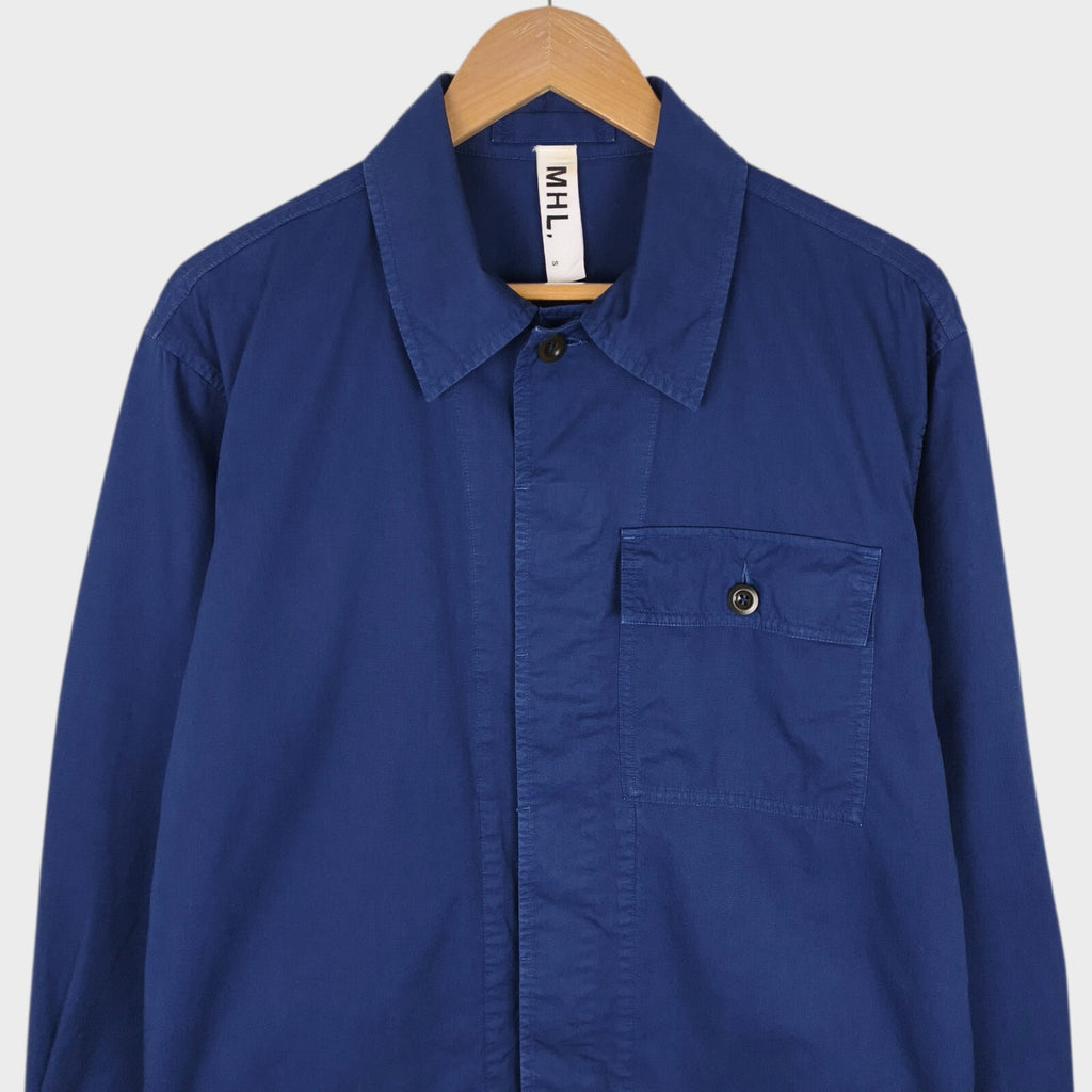 MHL MARGARET HOWELL Men's Blue Cotton Poplin Blouson Jacket
